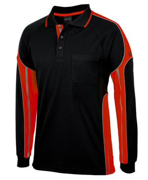 6SPPL JB's Street Panel Custom Workwear Polo Shirt in Black/Orange