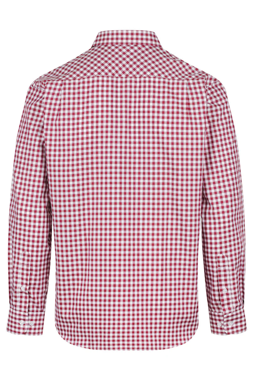 Brighton Mens Custom Long Sleeve Business Shirt - Claret Back