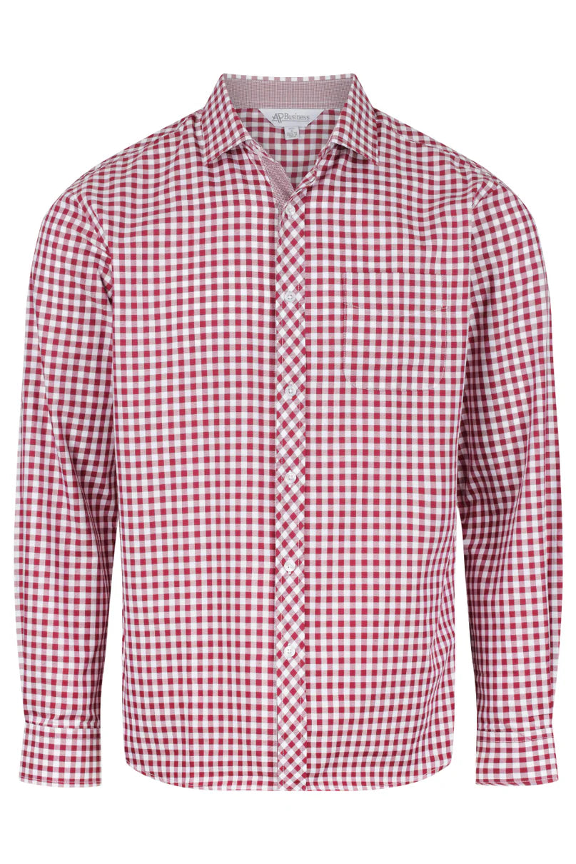 Brighton Mens Custom Long Sleeve Business Shirt - Claret