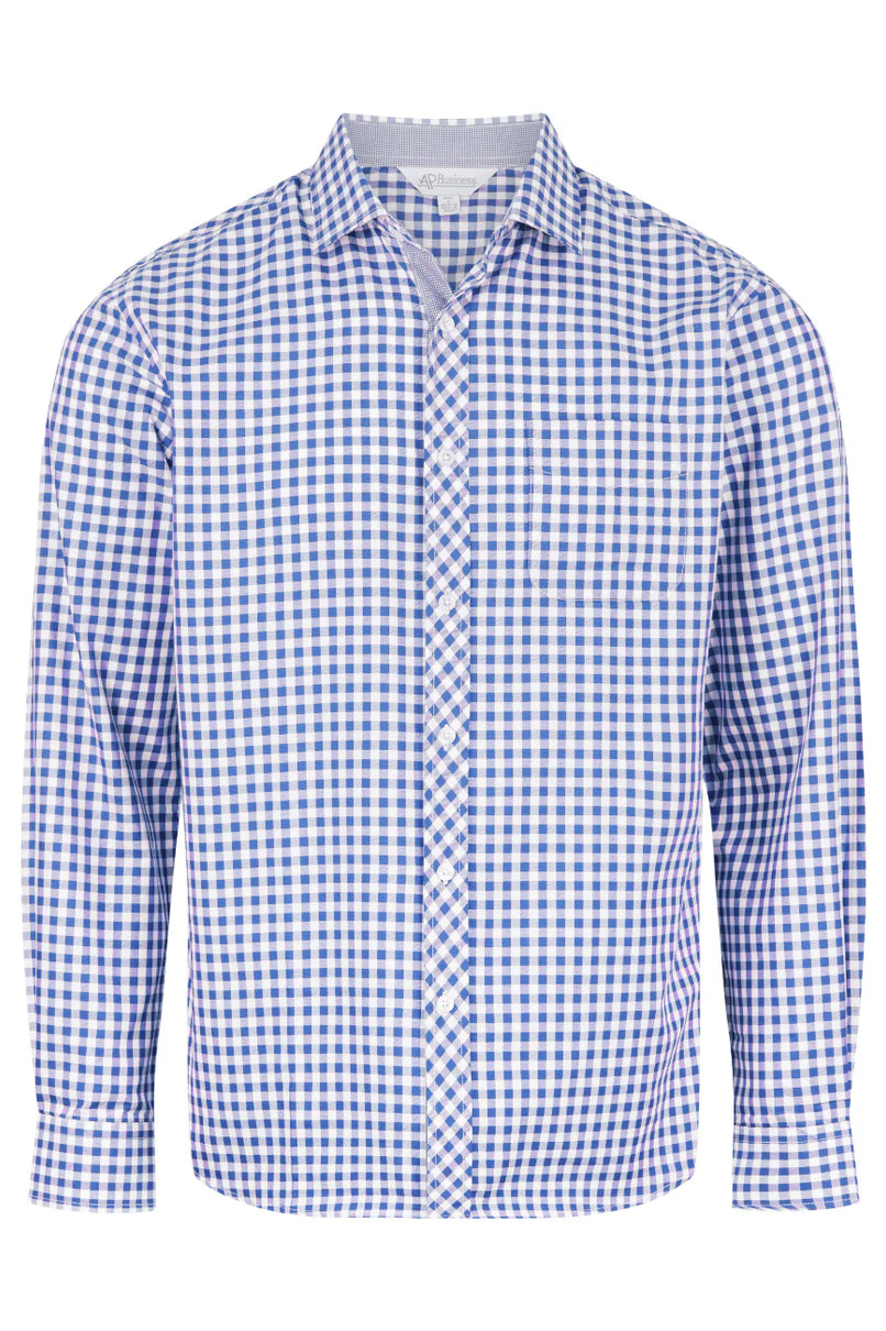 Brighton Mens Custom Long Sleeve Business Shirt - French Blue