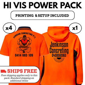 Hi Vis Power Pack – Free Shipping + Logo