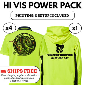 Hi Vis Power Pack – Free Shipping + Logo