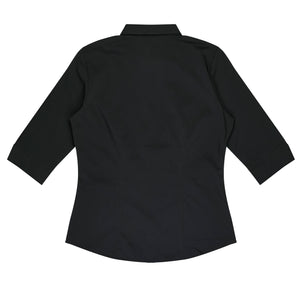 Mosman Embroidered Ladies 3/4 Sleeve Business Shirt - Black Back