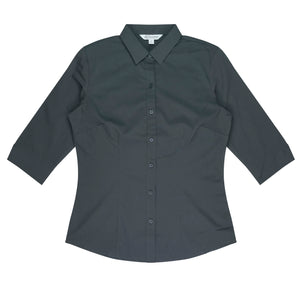 Mosman Embroidered Ladies 3/4 Sleeve Business Shirt - Slate