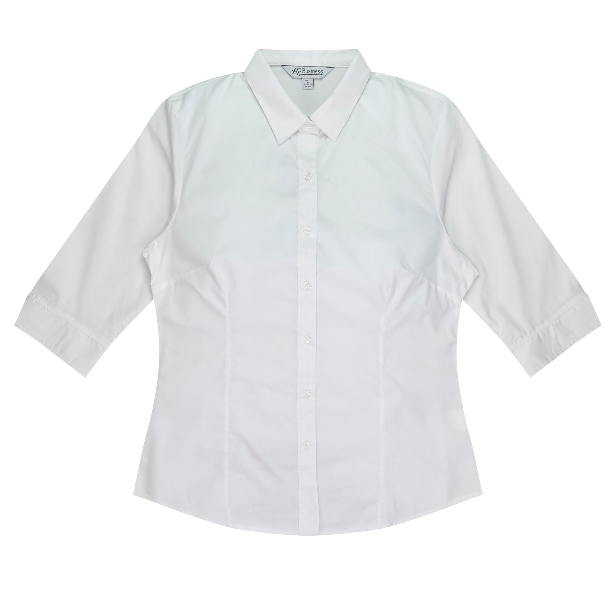 Mosman Embroidered Ladies 3/4 Sleeve Business Shirt - White