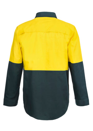WS4255 custom vented tradie work shirt - Yellow Back