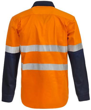 WS6031 custom heavy duty reflective tradie shirt - Orange Back