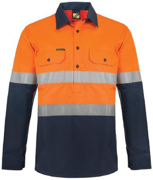 WS6031 custom heavy duty reflective tradie shirt - Orange