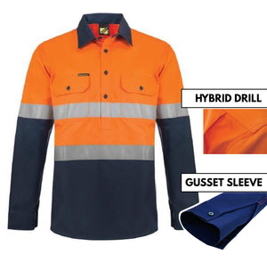 WS6031 custom heavy duty reflective tradie shirt