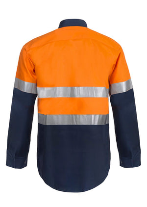 WS6032 custom reflective tradie work shirts- Orange Back