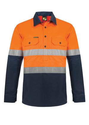 WS6032 custom reflective tradie work shirts - Orange