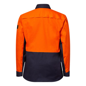 WS6066 custom ripstop tradie work shirt - Orange Back