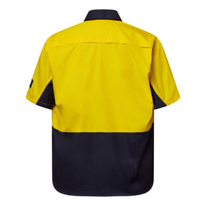 WS6067 custom short sleeve tradie ripstop shirt - Yellow Back