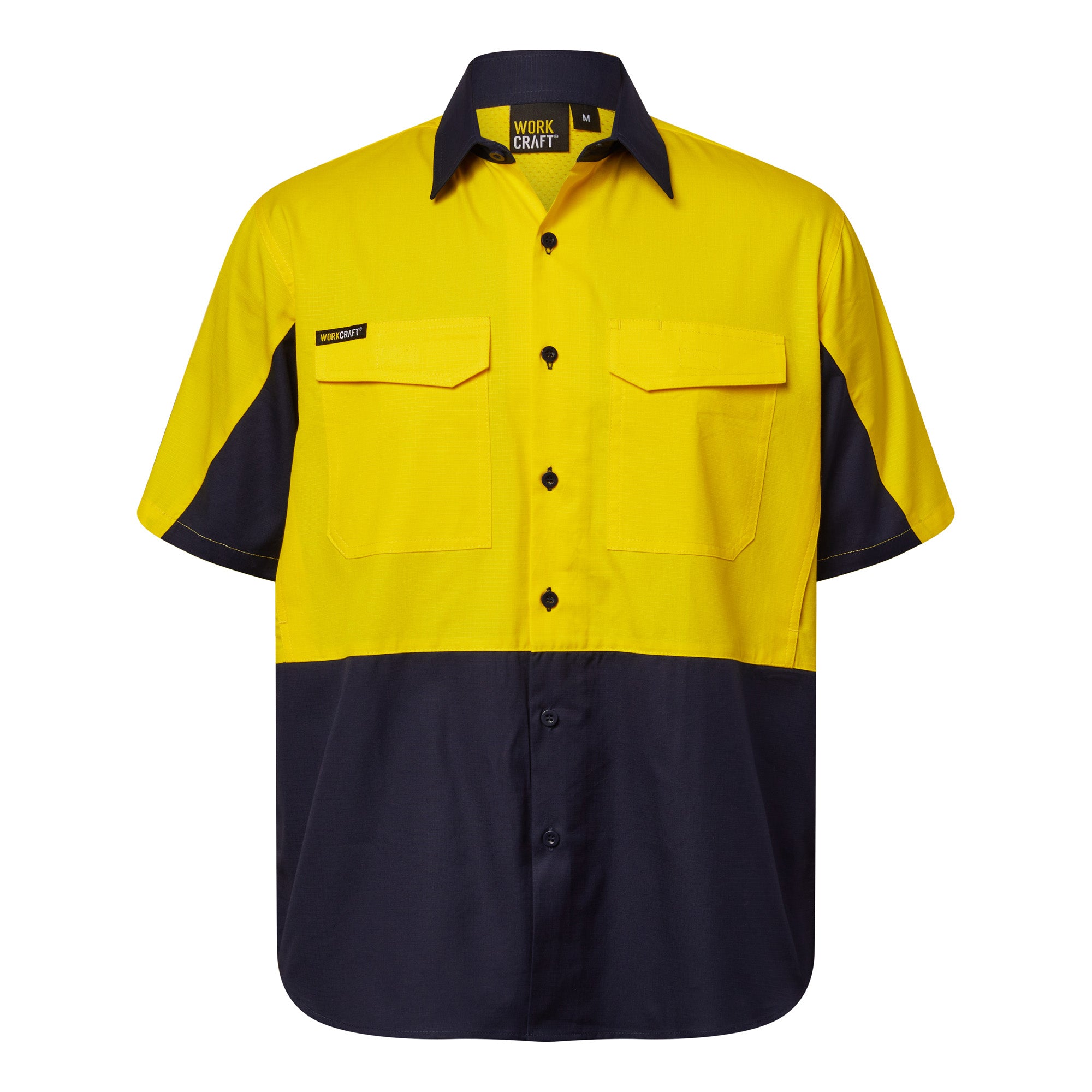 WS6067 custom short sleeve tradie ripstop shirt - Yellow