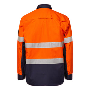 WS6068 custom reflective ripstop tradie work shirt - Orange Back