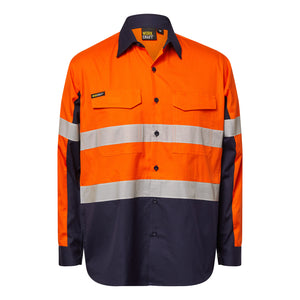 WS6068 custom reflective ripstop tradie work shirt - Orange