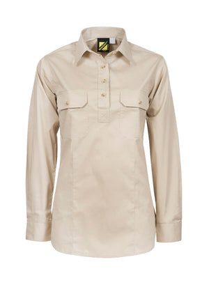 WSL505 Ladies Cotton Work Shirt Australia - Cream