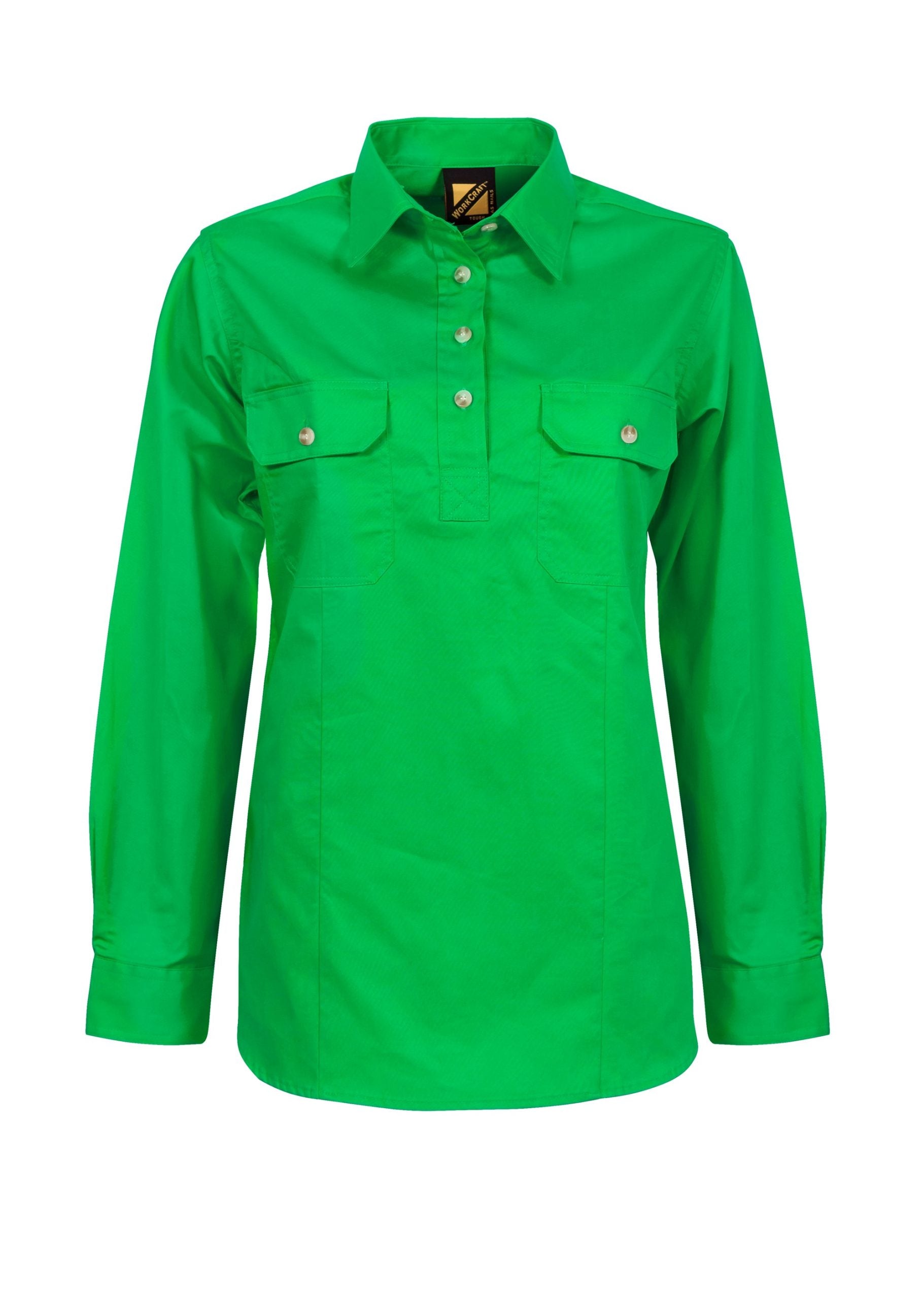 WSL505 Ladies Cotton Work Shirt Australia - Electric Green