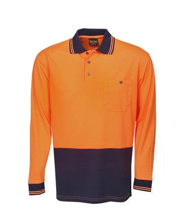 Hi Vis Long Sleeve Light Weight Cooldry Polo | Workwear