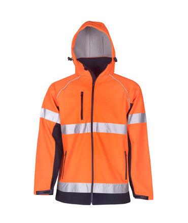 Hi Vis Hooded Day Night Soft Shell Jacket | Workwear