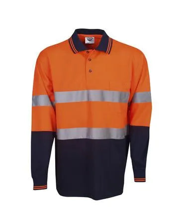 P91 L/S D/N Hi Vis Cooldry Polo Shirt - Safe-T-Rex Workwear Pty Ltd